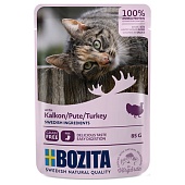 БОЗИТА пауч ИНДЕЙКА (85г) кусочки в Соусе для кошек BOZITA Turkey 